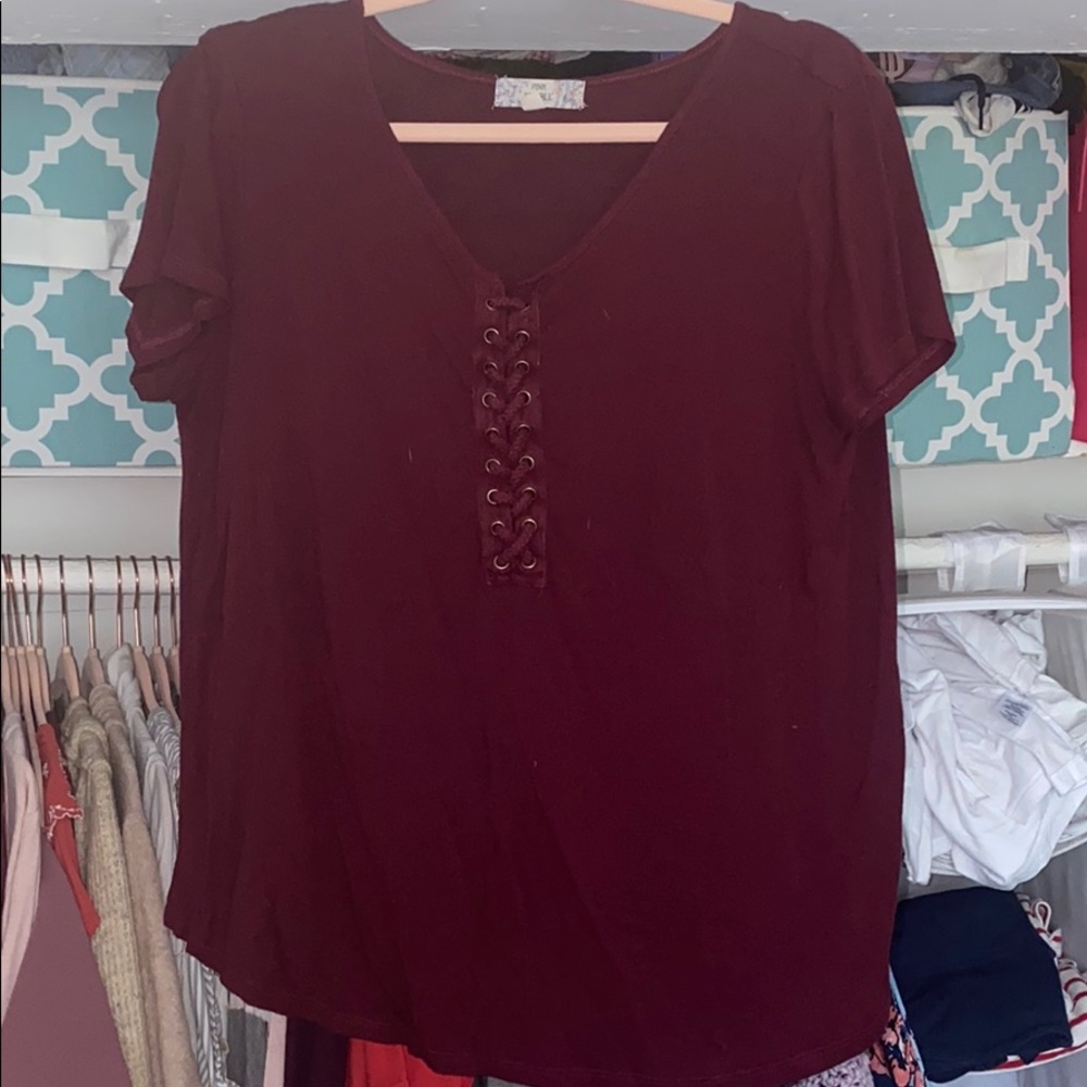 Maroon top